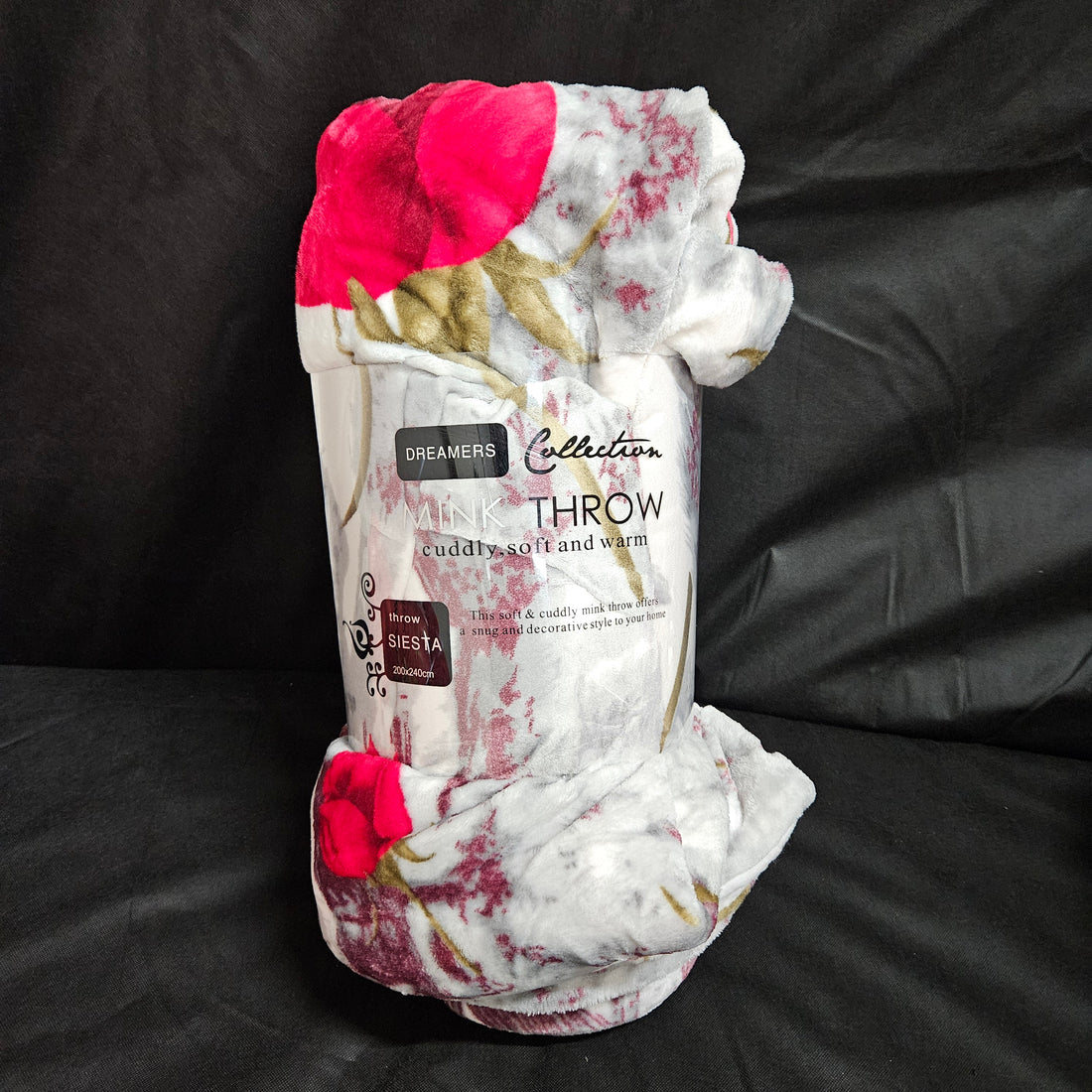 Dreamers Collection Sherpa Backed Fleece Blanket