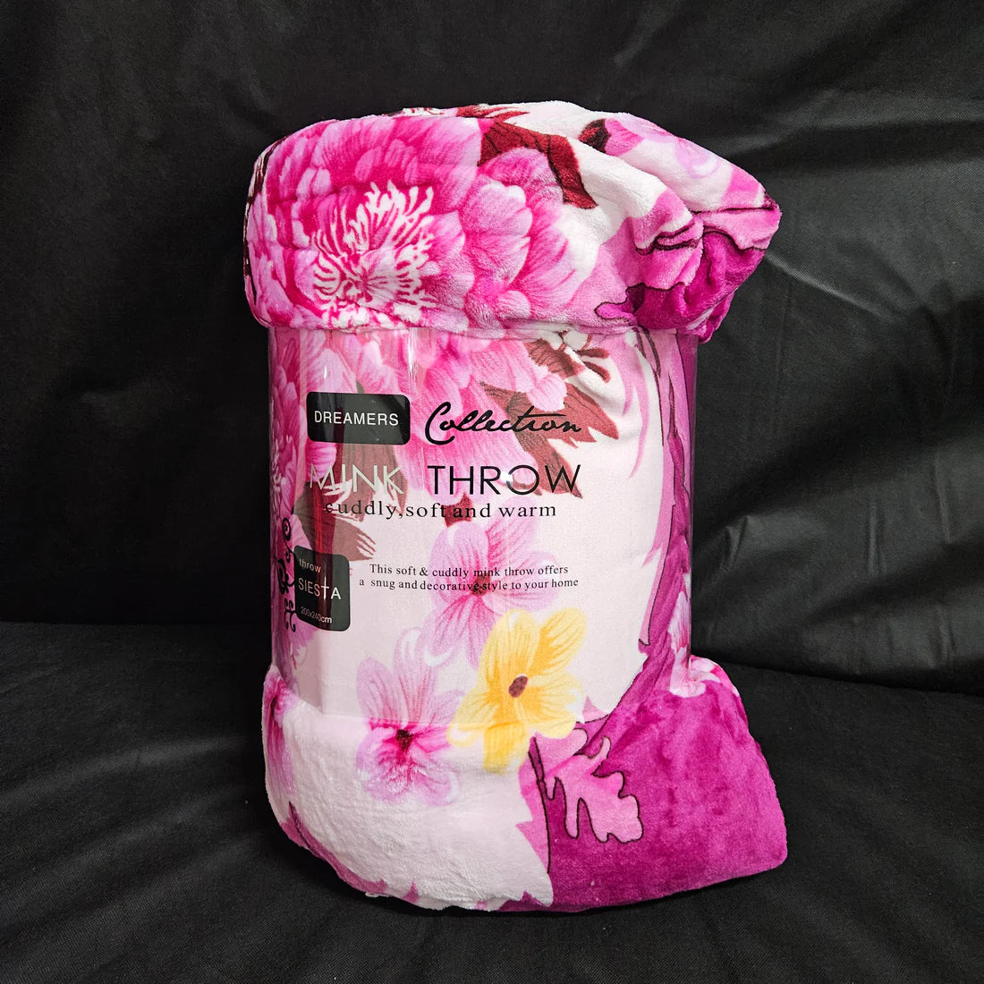 Dreamers Collection Sherpa Backed Fleece Blanket