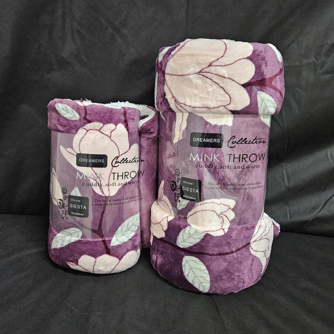 Dreamers Collection Sherpa Backed Fleece Blanket