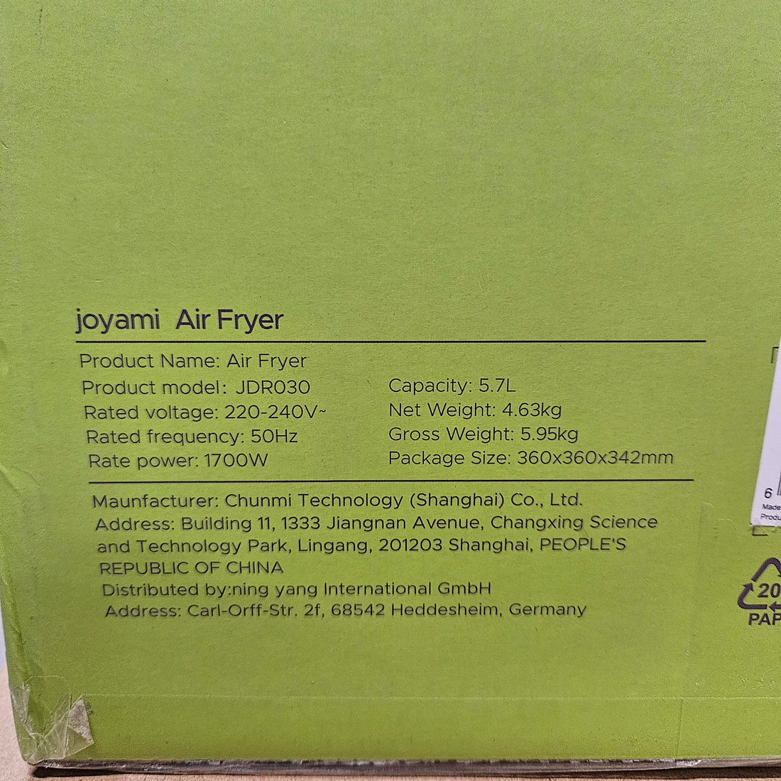 Joyami 5.7L Airfryer