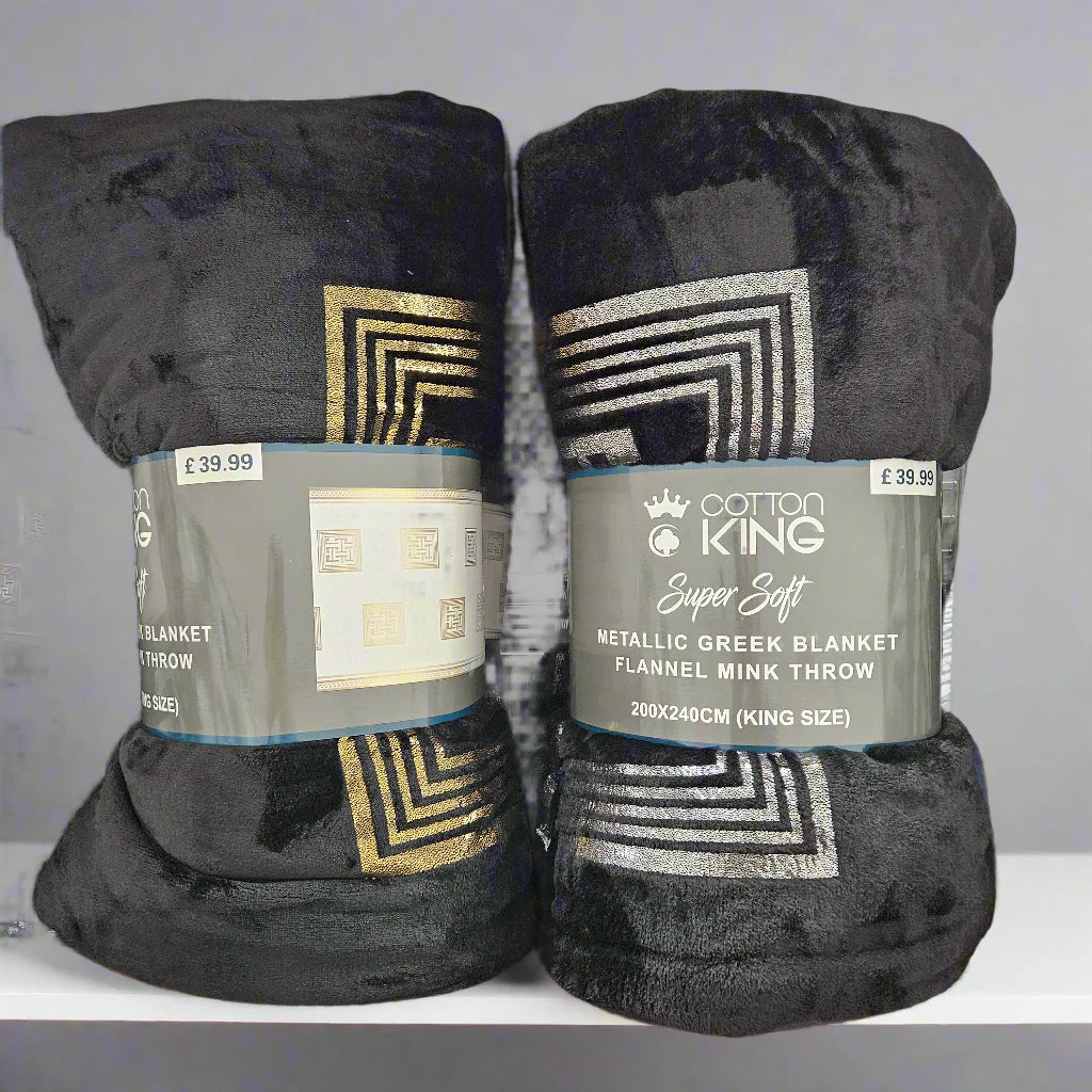 Greek Key Metallic Throw
