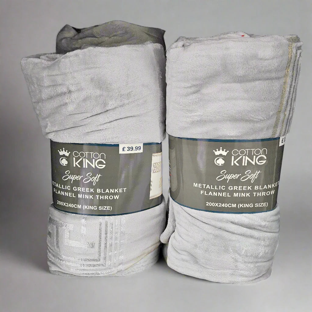 Greek Key Metallic Throw
