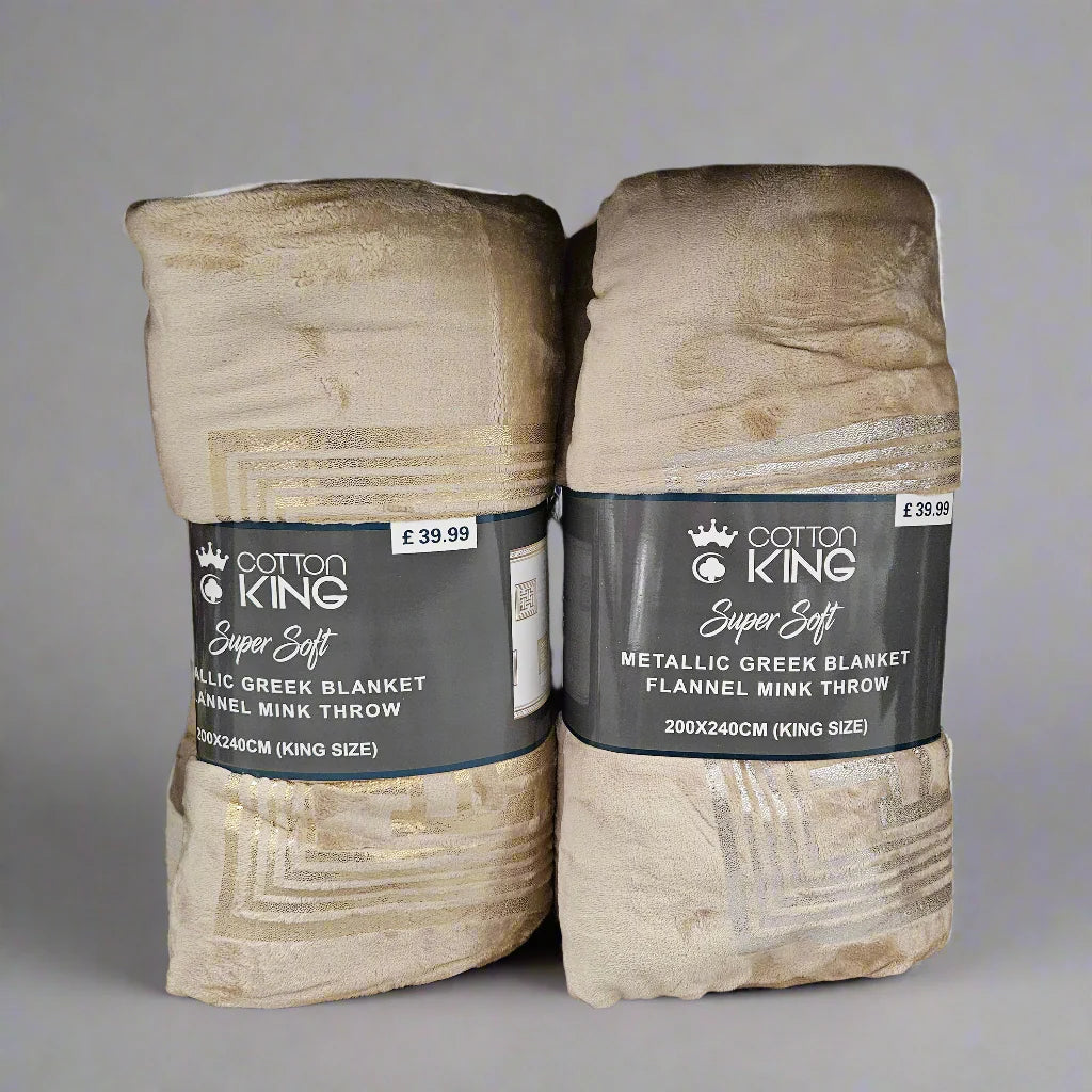 Greek Key Metallic Throw