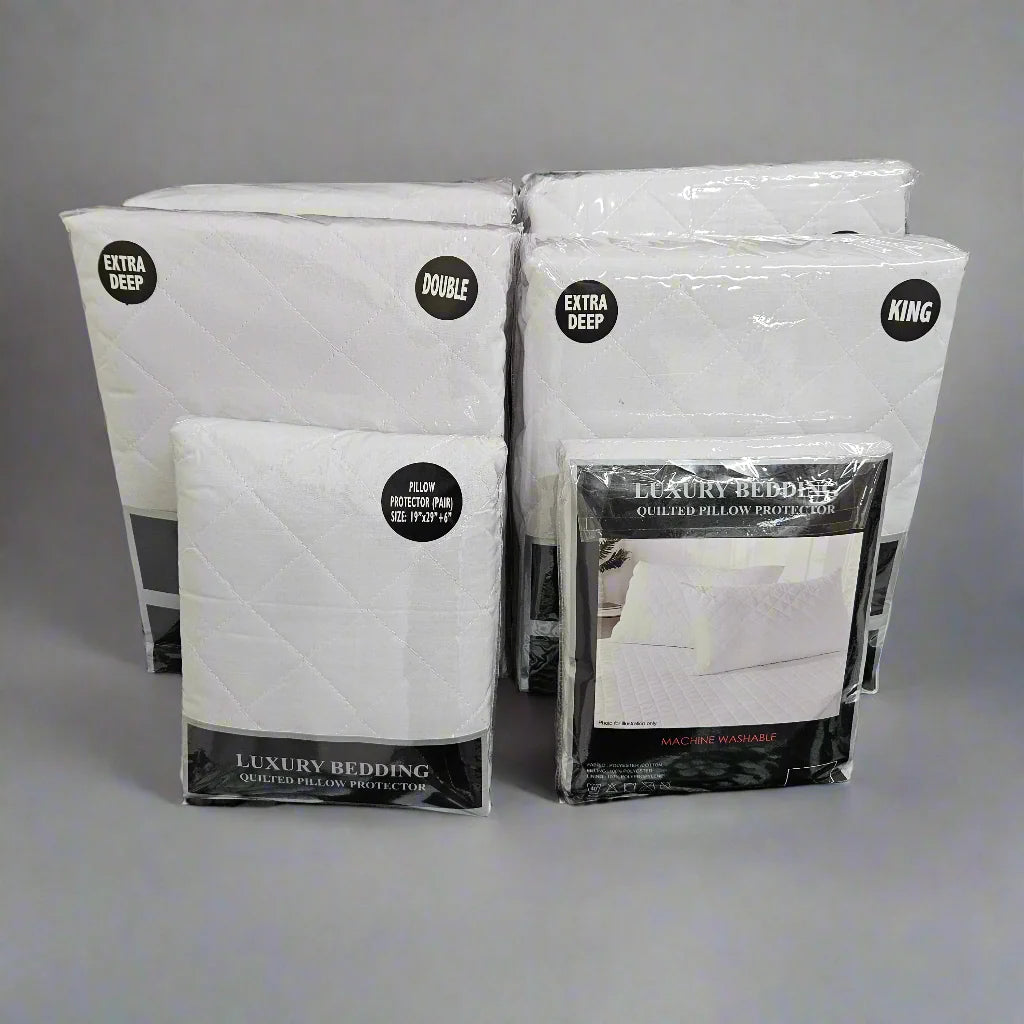 Quilted Pillow & Mattress Protector Bundle