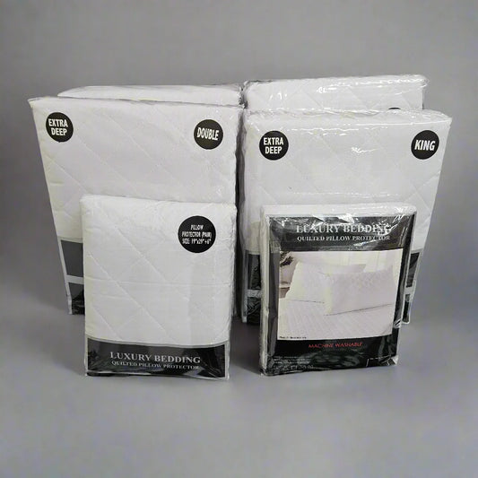 Quilted Pillow & Mattress Protector Bundle