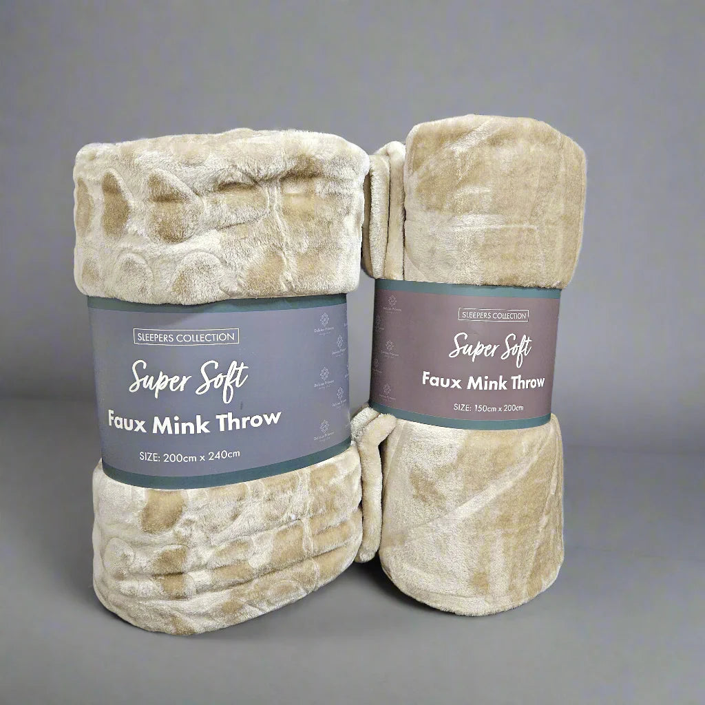 Sleepers Collection - Super Soft Faux Mink Throw