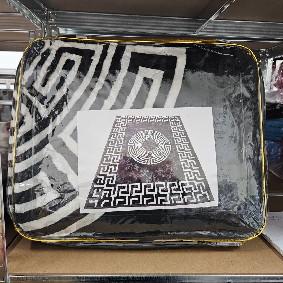 Greek Key Cloudy Embossed Blanket