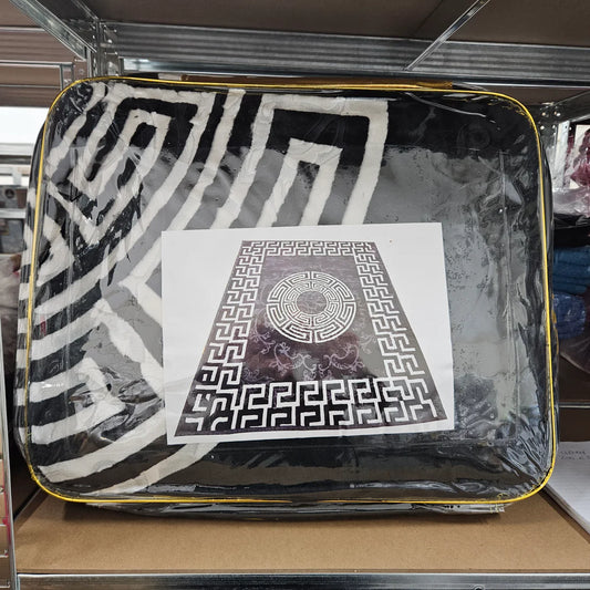 Greek Key Cloudy Embossed Blanket