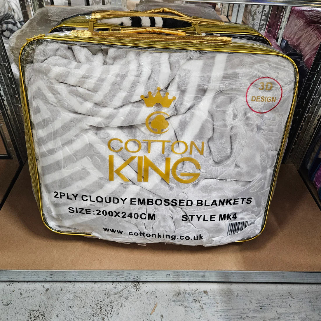 Greek Key Cloudy Embossed Blanket