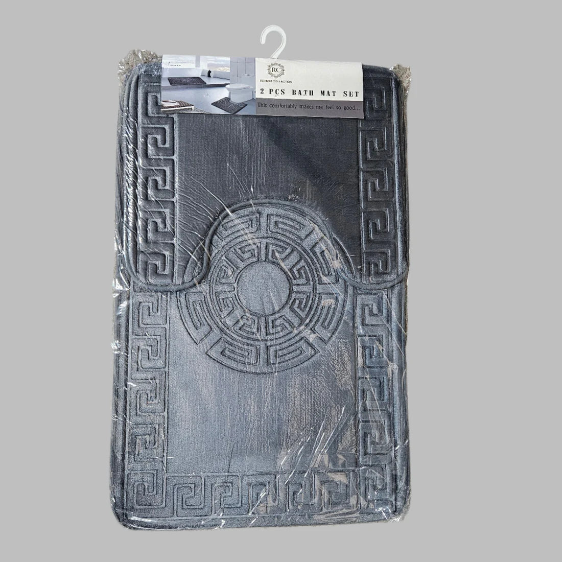 2PC Greek Key Bath Mat Set