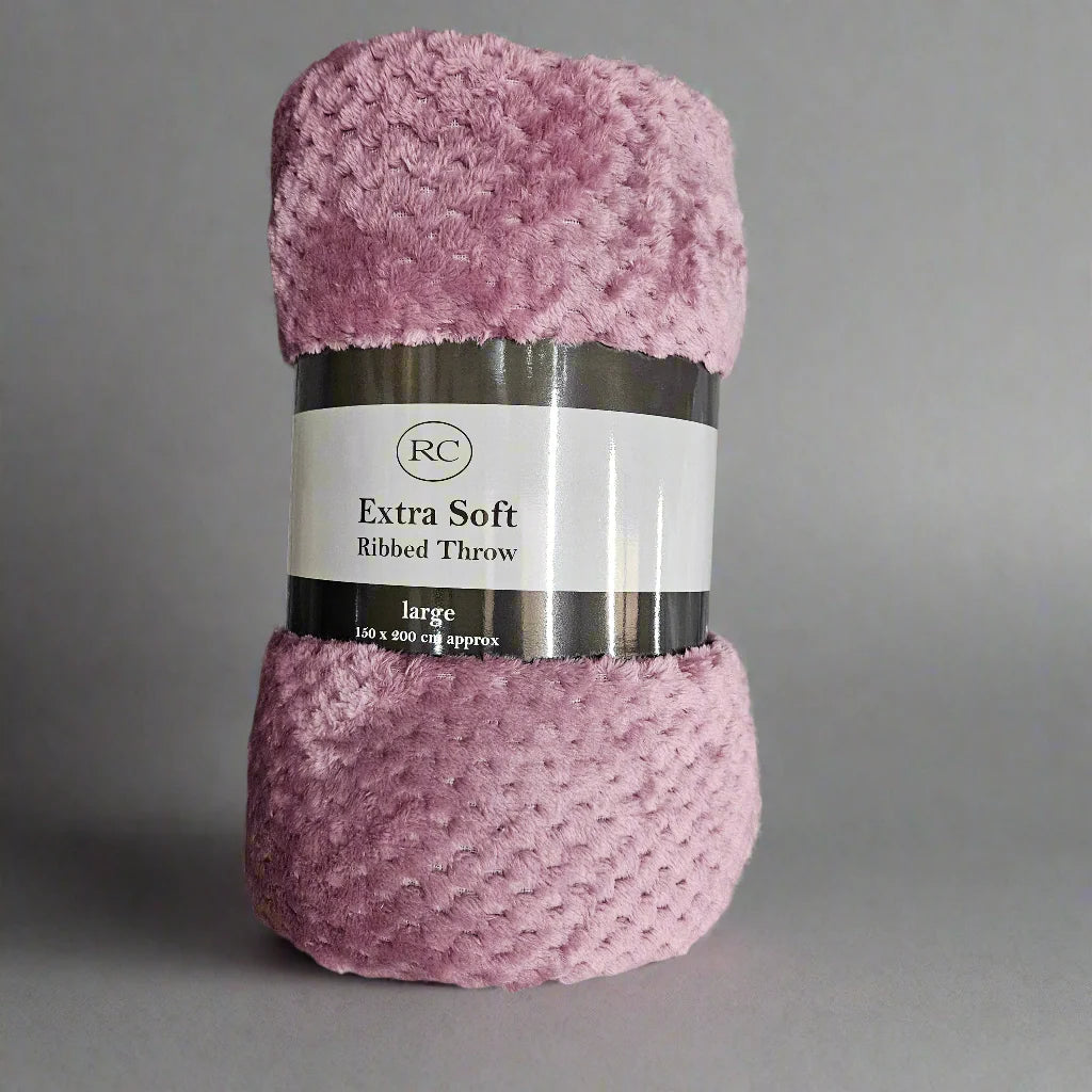 Cotton King Super Soft Popcorn Waffle Faux Mink Throw