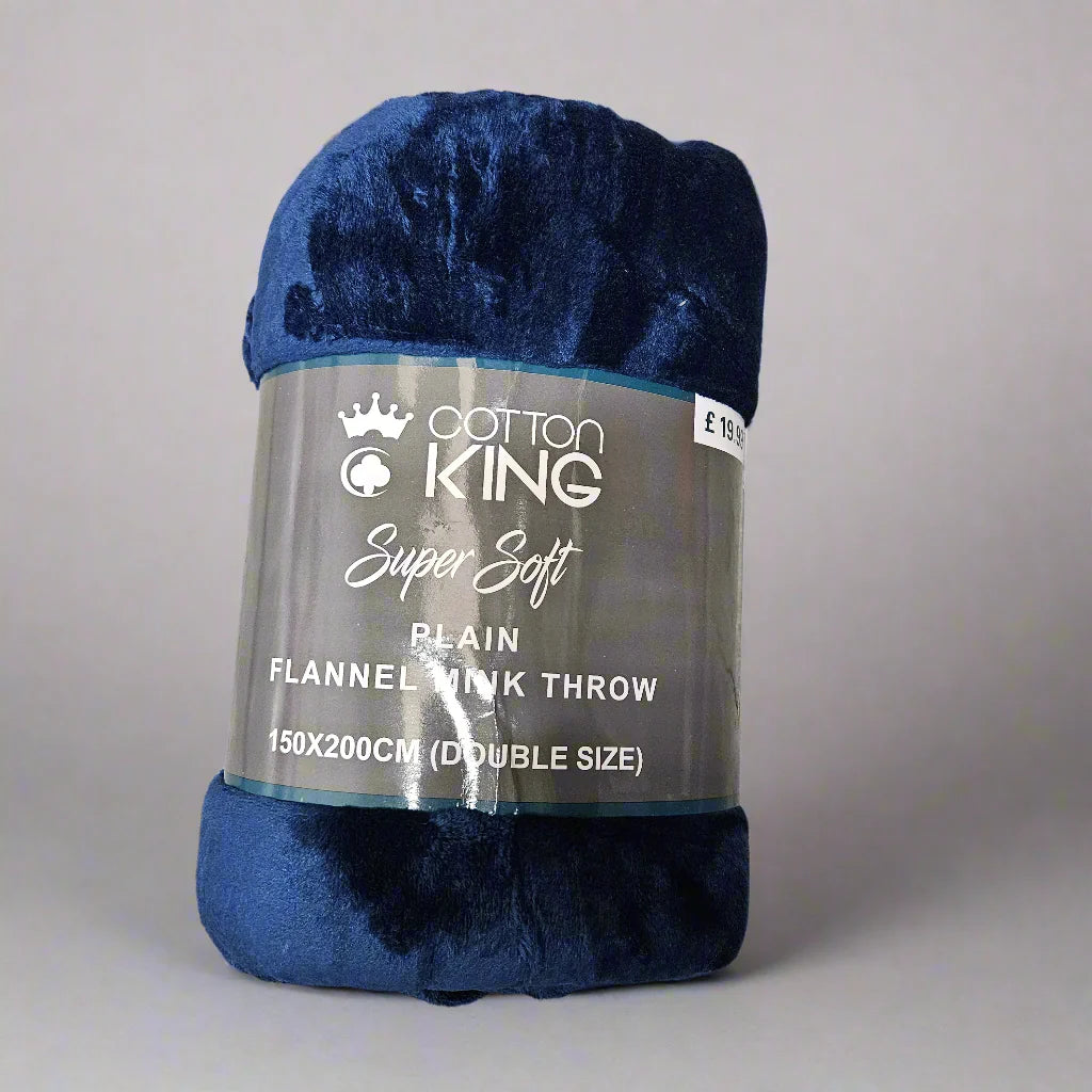 Cotton King Super Soft Plain Flannel Mink Throw