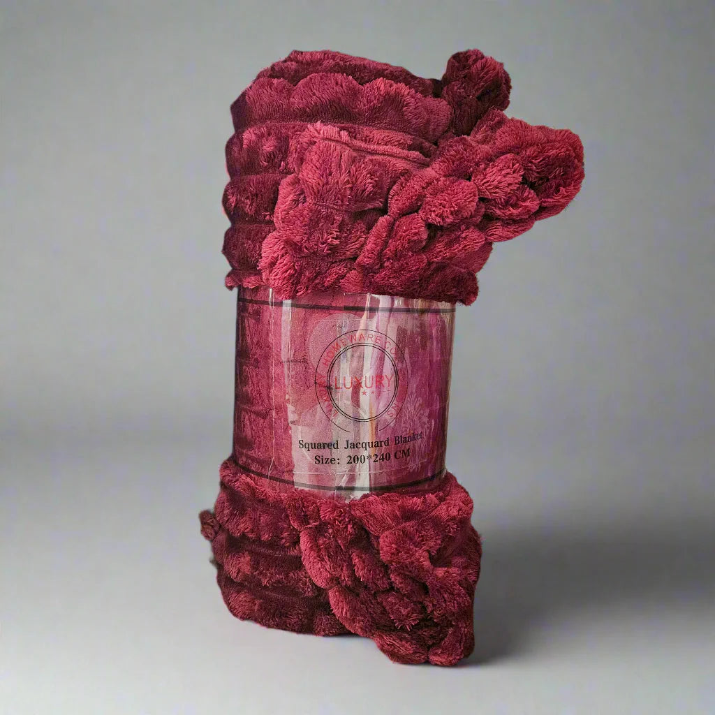 Luxury Homeware Collection Squared Jacquard Blanket